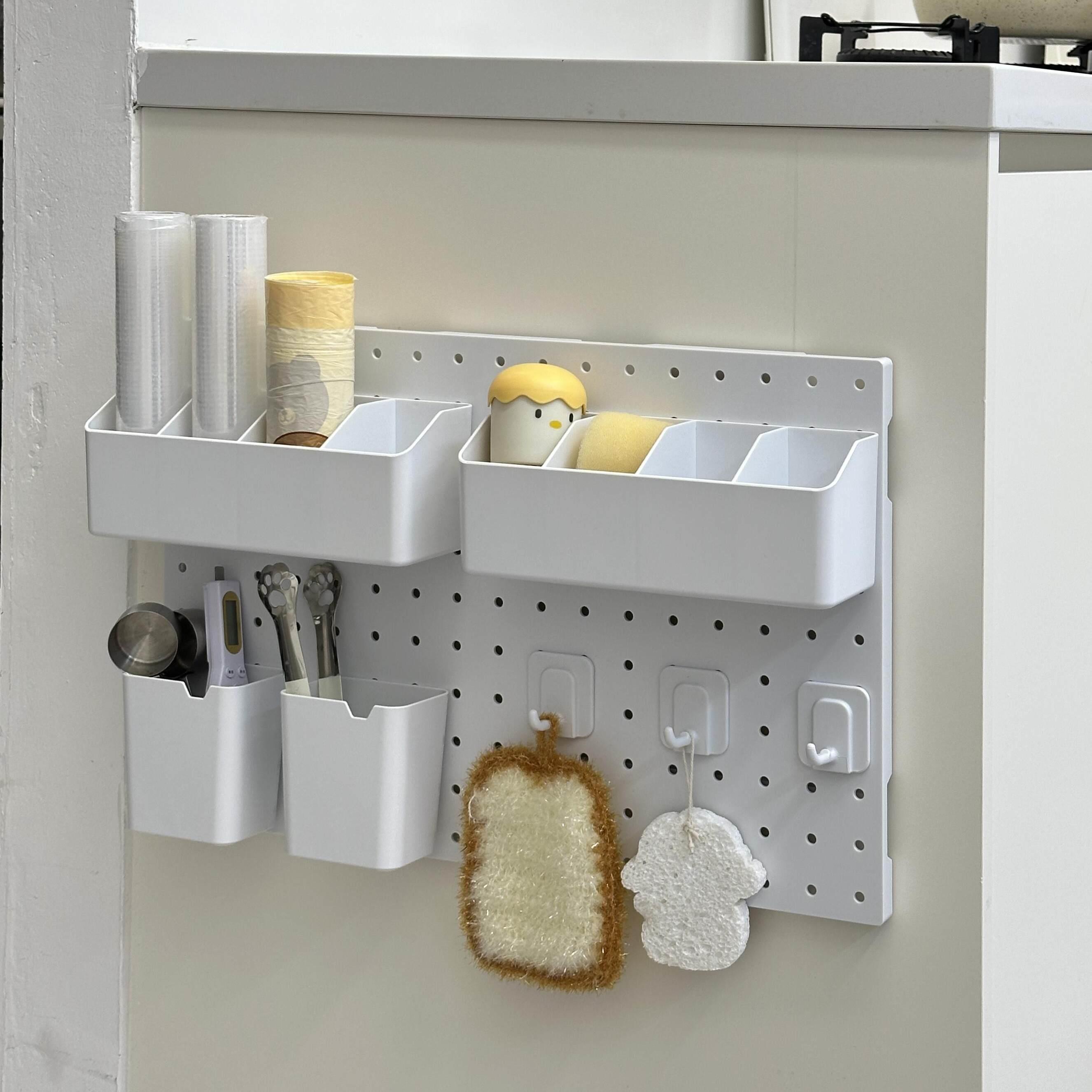 Kitchen sandwich rack slide rail type removable large-capacity household integrated cabinet door back hole plate storage unit