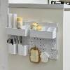 Kitchen sandwich rack slide rail type removable large-capacity household integrated cabinet door back hole plate storage unit