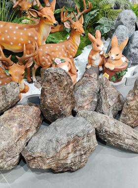 观石石头棕色假山石P程UMLST660泡沫头酒店园林工火山景石仿真松