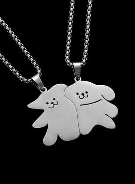 闺蜜项链女二人款一人一半磁吸