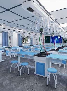 学校教学化学吊装实验室新型铝塑化学实验桌化学吊装实验台操作桌