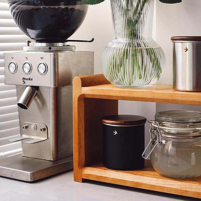 Desktop solid wood storage rack black walnut designer tea set cup rack retro coffee cup storage rack storage
