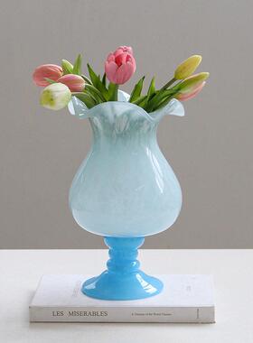 中古侘寂风稳定情绪拼色风灯花插花花器花摆件花客厅装饰