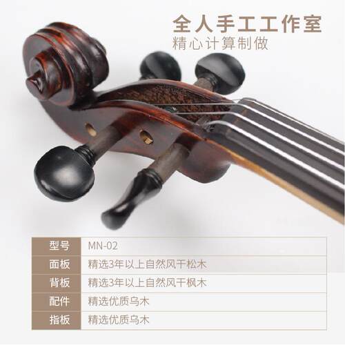 正品马提尼Mn-02小提琴专业等试成人级儿考童初学者入木门演奏手 - 图0