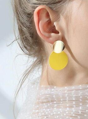 Yellow Color Drop Earrings for Women nd Summer Flower Heart