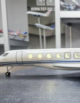 带灯湾流G650仿真客机飞机模型公务机摆件1:50比例Gulfstream