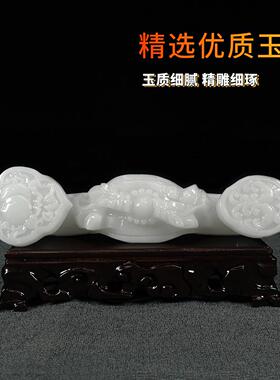 天然白玉貔貅如意摆件柿柿如意家居客厅装饰玉石吉祥物开业乔迁礼