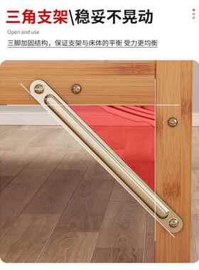 竹折叠床单易人双人人家用实木凉床成办床公室午休出ANA租房简硬