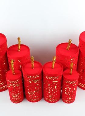 剪纸鞭炮摆件插花礼炮装饰摆件