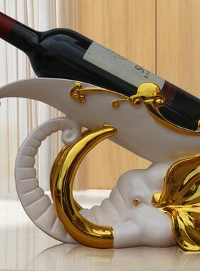 意创欧式时品尚架大象红酒客厅餐厅酒柜026装饰品摆件家居饰高档