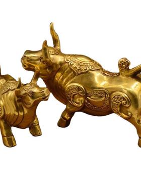 牛 黄铜牛摆件牛金属工艺品办公家居半手工半机械不可以旅游纪念