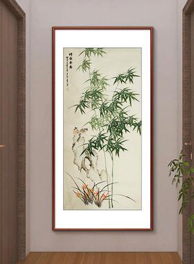 竹报平竖版玄7561622关画客安厅装饰绿竹子挂画墨竹图书画室房茶