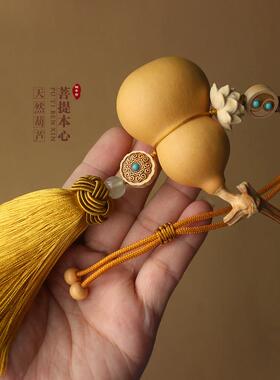 天然葫芦挂件门对门门口大门对客厅卧室玄关金色流苏莲花挂饰