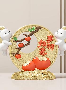 新中式事事如意摆件挂盘展示柜客厅装饰品电视柜酒柜乔迁新居礼品