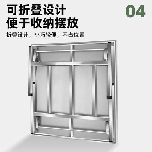 304加厚不锈钢折叠桌可携式摆地摊方桌正方形餐桌书桌工作野炊 - 图0