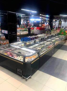 组合式超市商用冷冻柜中岛低温冰柜肉制品冰鲜柜水饺汤丸冰箱