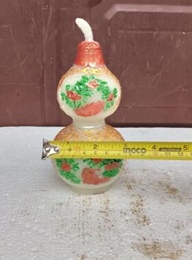 仿古夜光葫芦花瓶家居客厅摆件树脂鎏金花开富贵葫芦工艺品