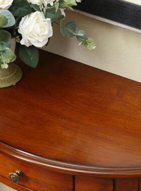 欧式实木玄关桌隔断柜美式玄关柜长条桌靠墙走廊半圆玄关台新中式