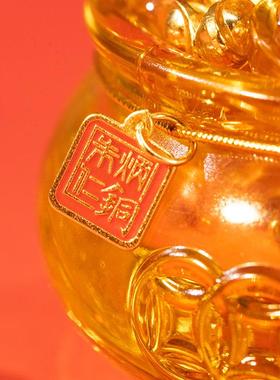 高档朱一炳仁送铜日富装日聚宝盆桌面饰玄学小摆件开业礼物玄关乔