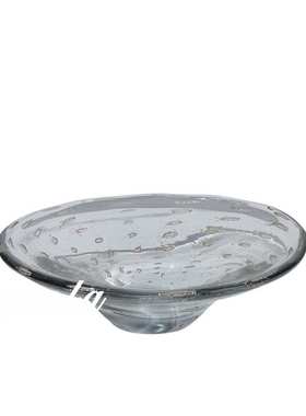 餐桌轻样板间摆件极装饰品现代托盘收纳玻璃水茶几简面软盘果盘奢