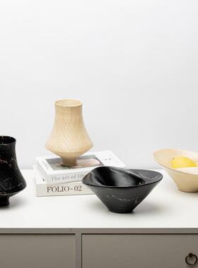 新中LSZ0721式创意圆装形理石仿大理纹花瓶软样板房餐桌面肌插花