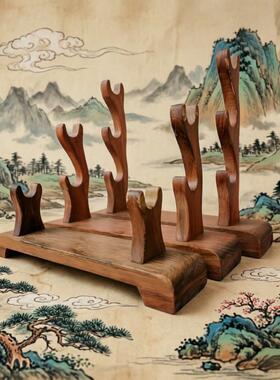 实木剑架小剑托展示刀架刀托多层笛子架箫架茶刀架文昌笔架