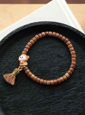 原创库克直切搭配鹿角根付小悟空手工配件手链串珠挂件文玩时尚