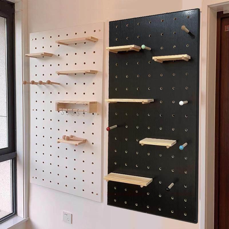 Solid wood hole board accessories storage rack custom hook matchstick round hole wooden stick laminate partition wooden