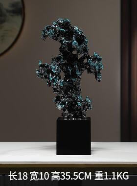 高档新中式彷真树脂太湖石摆工品件家居客厅玄关饰酒柜酒店奇石艺