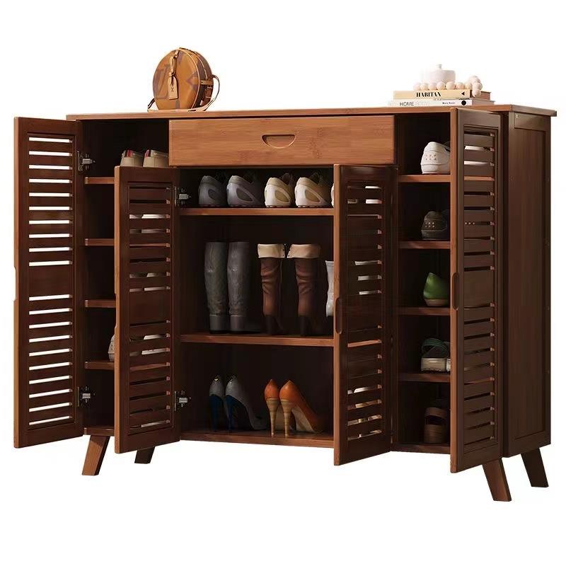 楠竹家用门口大容量百叶门多层收纳客厅阳台入户到顶收纳透气鞋柜 - 图3