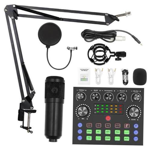 Bm800 condenser microphone + V8 sound card computer recordin - 图1
