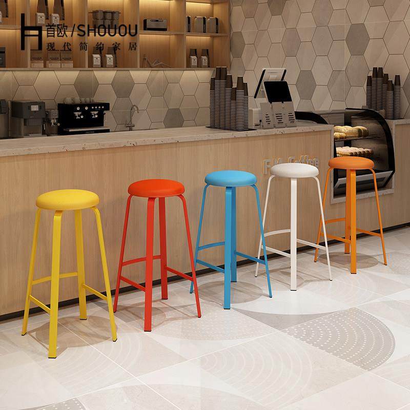吧台椅现代简约圆凳叠放酒吧椅子ktv收银前台奶茶店高脚椅吧台凳,淘宝优惠券,粉丝福利购,淘宝优惠卷