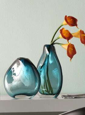 轻奢创房意琉璃插花器简约家居客厅玄a300-01关餐花瓶饰摆件桌样