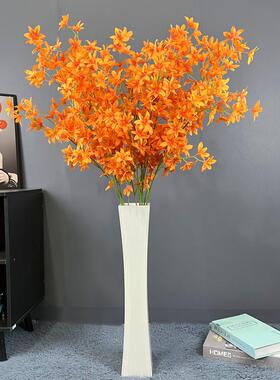 Q2W仿真文心兰假花迎春花客厅落地摆件插花婚庆乔迁居家装饰品摆