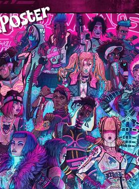 Cyberpunk 2077 赛博朋克边缘行者印刷版画有框装饰画挂桌面收藏