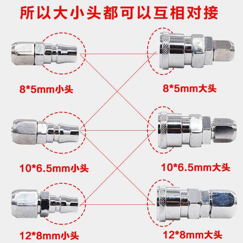 气动快速插接头三通SP20母头配8*5气管公母接头子母PP20自锁SP30 - 图1