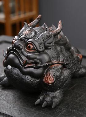 ft金蟾陶瓷家居装饰摆件客厅酒柜办公室桌面工艺品茶宠可养