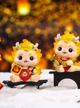 醒狮龙宝贺喜摆件 创意设计小公仔树脂工艺品多款式桌面摆件