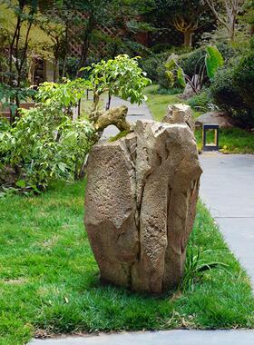 水磨坊户外庭院彷石景观别墅花园布置造景假山石花盆创意装饰摆饰
