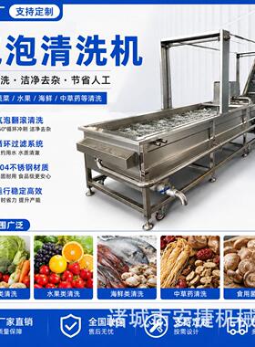 果蔬气泡清洗机 西蓝花生菜喷淋洗菜机 韭菜小青葱净菜加工设备