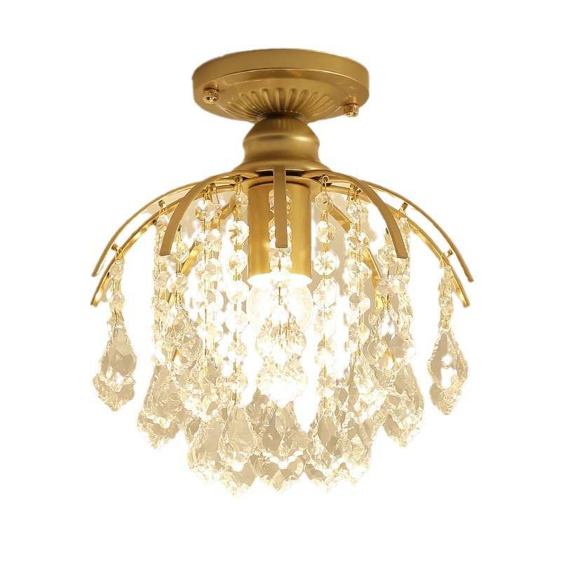 欧式过道灯走廊玄关创意灯饰楼梯入户灯进门通道小吸顶灯水晶灯具 - 图1