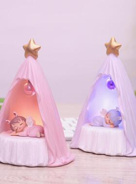ins风新款少女心房间装饰氛围灯星星灯安妮宝贝小夜灯床头灯摆件