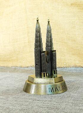 合金纽约双子座大楼模型纪念物电镀做工精细 旅游纪念 双子塔模型