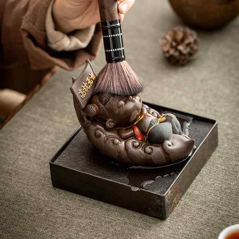 宠玩精品茶可紫砂茶盘茶具养哪吒摆件配件个性摆设茶茶道家居