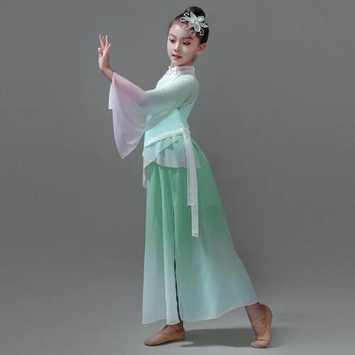 儿童古典出服飘逸演女童练服中JCC国舞功民族舞剧目表演扇舞子舞 - 图1