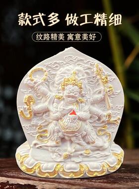 黄财神五爷六臂玛哈嘎啦摩利支天前世今生香灰点金擦擦唐卡摆件