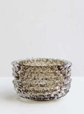 现代轻奢风厚重手工吹制玻璃直筒花瓶软装样板间客厅创意琉璃花器