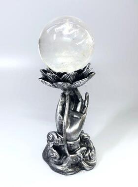 佛手水晶球树脂底座时尚创意家居饰品摆件莲花球座置物架收纳装饰