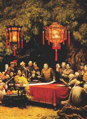 厂家良宵现代长征革命战争油画会议室展厅墙画会客厅壁画走廊装饰