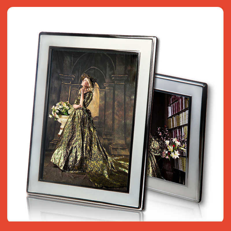□可定 制logo金属欧式婚纱照相框相架摆台挂墙情侣照片,淘宝优惠券,粉丝福利购,淘宝优惠卷